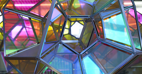 glass art prism in Johnson Hall